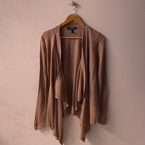 Forever 21 NWT Rose Pink Acrylic Waterfall Open-Front Cardigan Size M - Picture 1 of 11